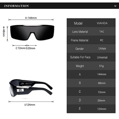 Cycling Sunglasses Men - Large Frame Sports Shades UV400
