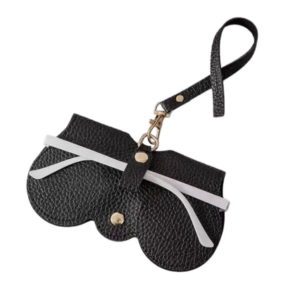 1pc Litchi Embossed Glasses Cover Cute Hanging PU Leather Sunglasses Glasses Storage Bag Portable Travel Eyewear Holder