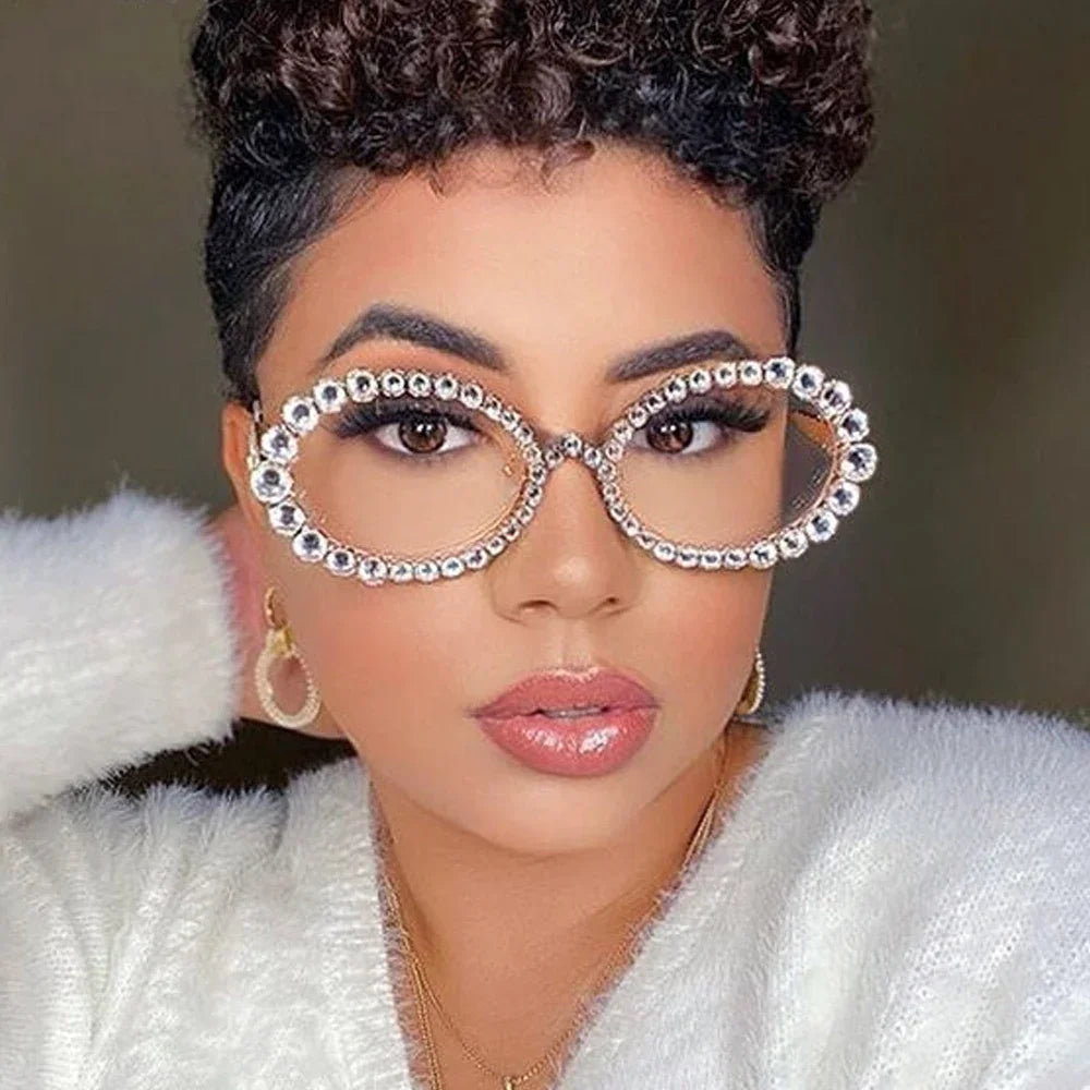 Round Rhinestone Fashion Specs - Decorative Eyewear Frames