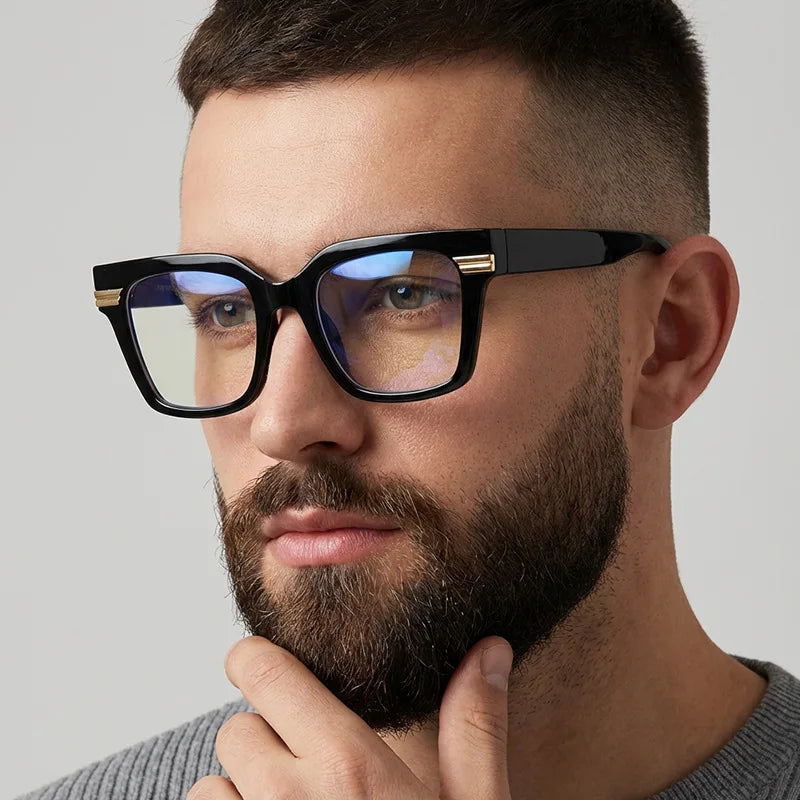 Square Blue Light Blocking Glasses | Vintage Acetate Eyeglass Frames | Unisex