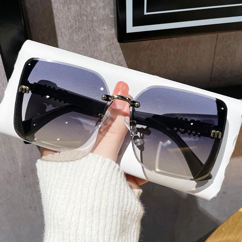 Rimless Brand Letter Sunglasses