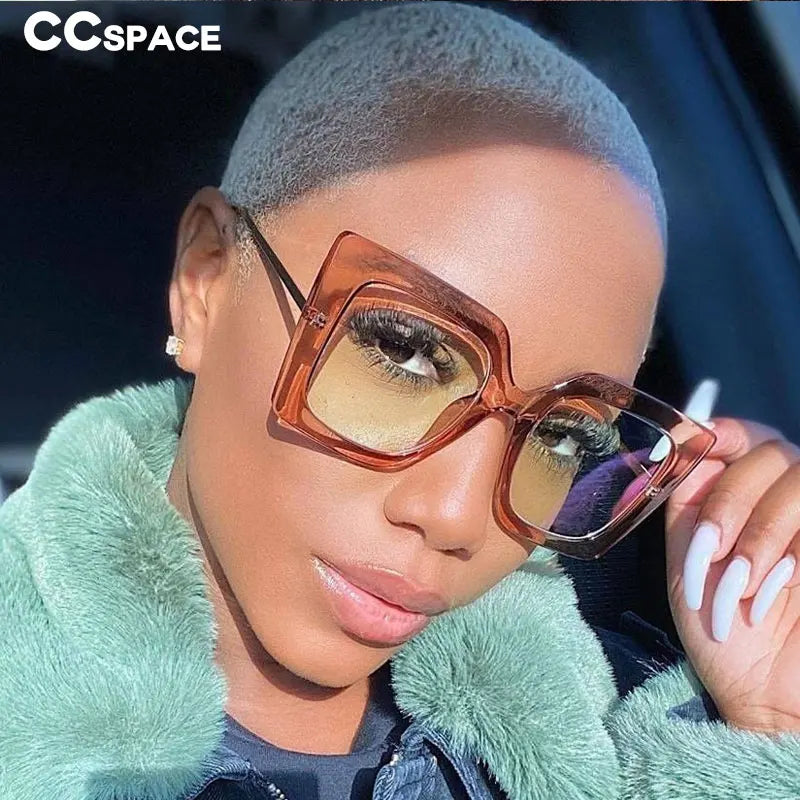 Retro Oversized Square Optical Glasses Frames - Pearl Accent Fashion Eyewear