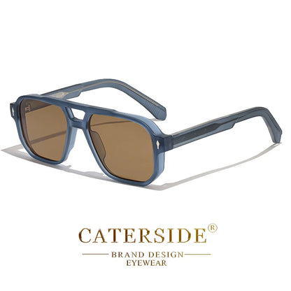 Retro Punk Sunglasses Men - Flat Top Designer Shades