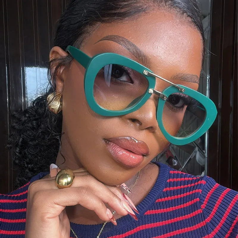 Fashion Classic Pilot Sunglasses Women For Men 2025 Vintage Sun Glasses Punk Popular Big Frame Outdoor Travel Eyeglasses UV400