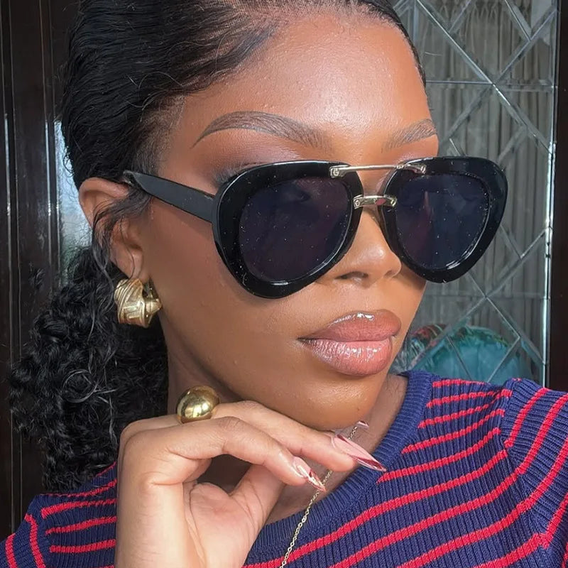 Fashion Classic Pilot Sunglasses Women For Men 2025 Vintage Sun Glasses Punk Popular Big Frame Outdoor Travel Eyeglasses UV400