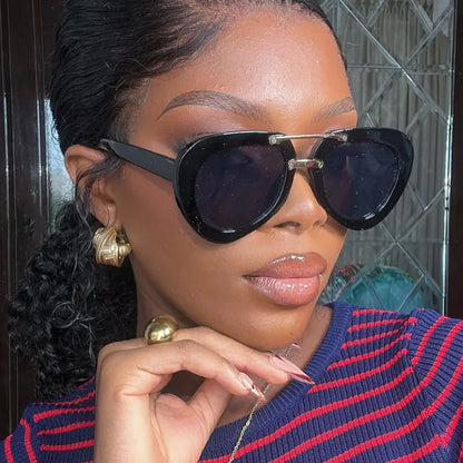 Fashion Classic Pilot Sunglasses Women For Men 2025 Vintage Sun Glasses Punk Popular Big Frame Outdoor Travel Eyeglasses UV400