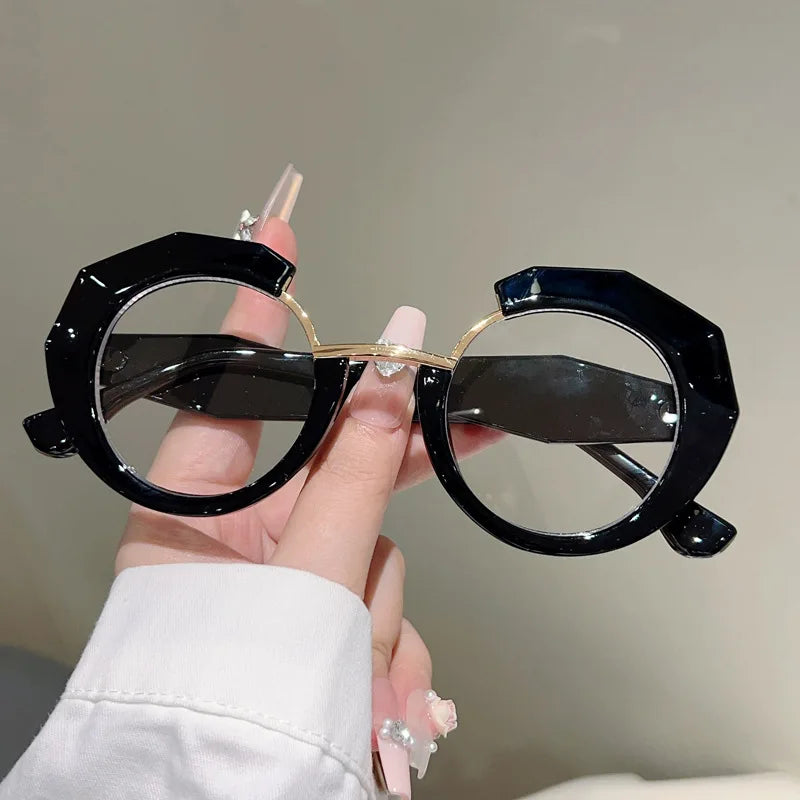 Blue Light Blocking Irregular Round Reading Glasses – Anti-Reflective CR-39 Lens Readers for Women