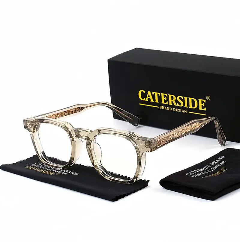 Square Flat Light Specs Men - Minimalist TR Frame Magnifiers
