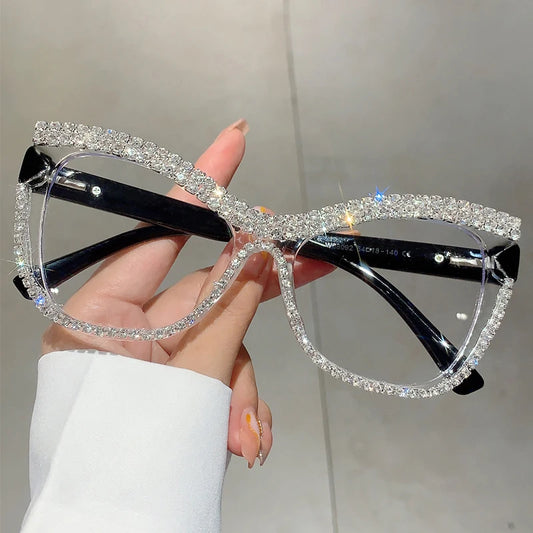 Fashion Cat Eye Rhinestone Glasses