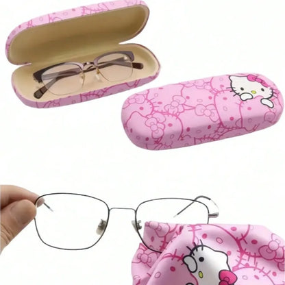 Cute Character Glasses Case & Cleaning Cloth Set