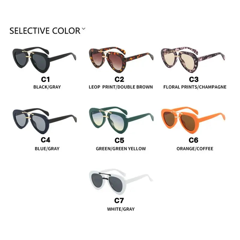 Fashion Classic Pilot Sunglasses Women For Men 2025 Vintage Sun Glasses Punk Popular Big Frame Outdoor Travel Eyeglasses UV400