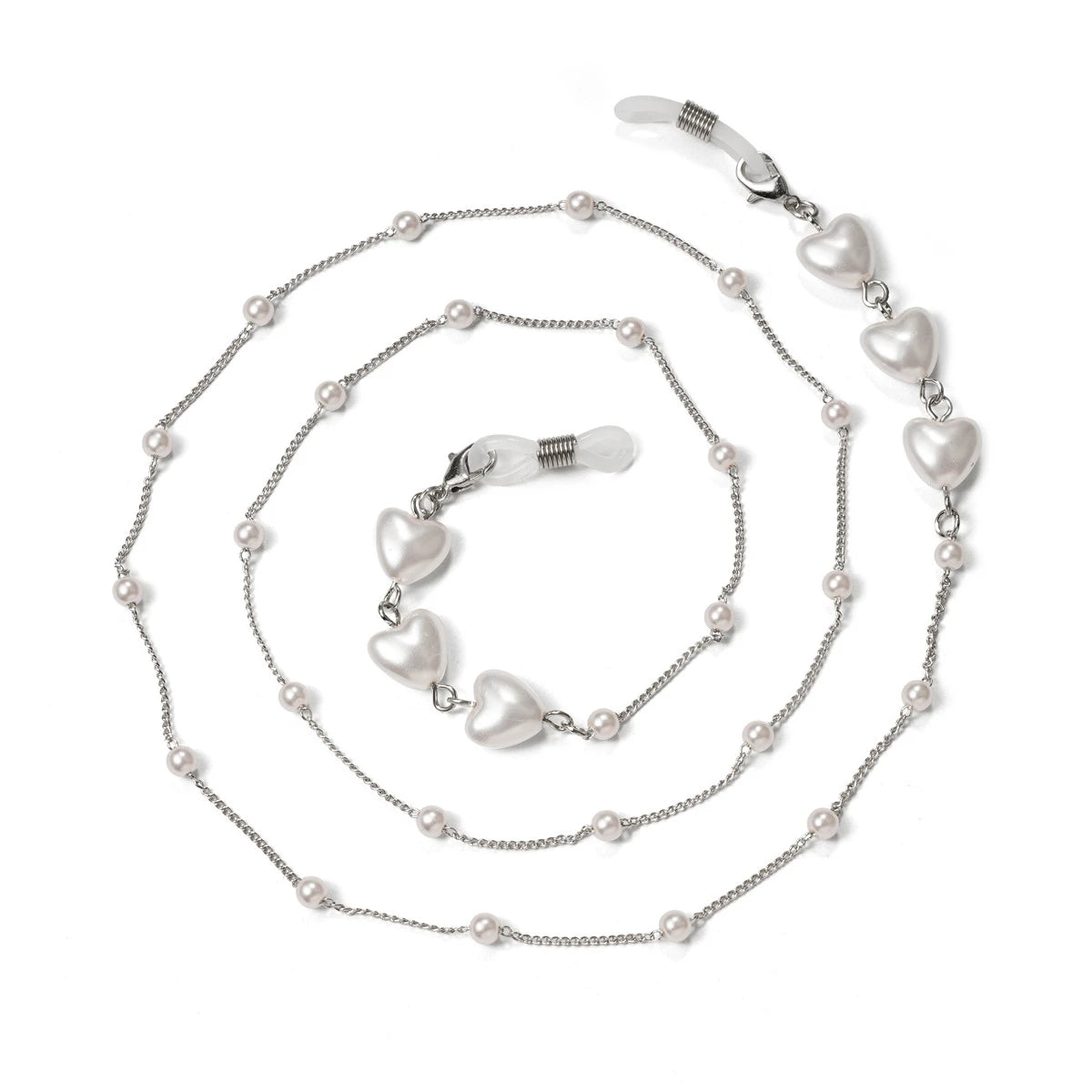Pearl Mask Love Heart Glasses Chain