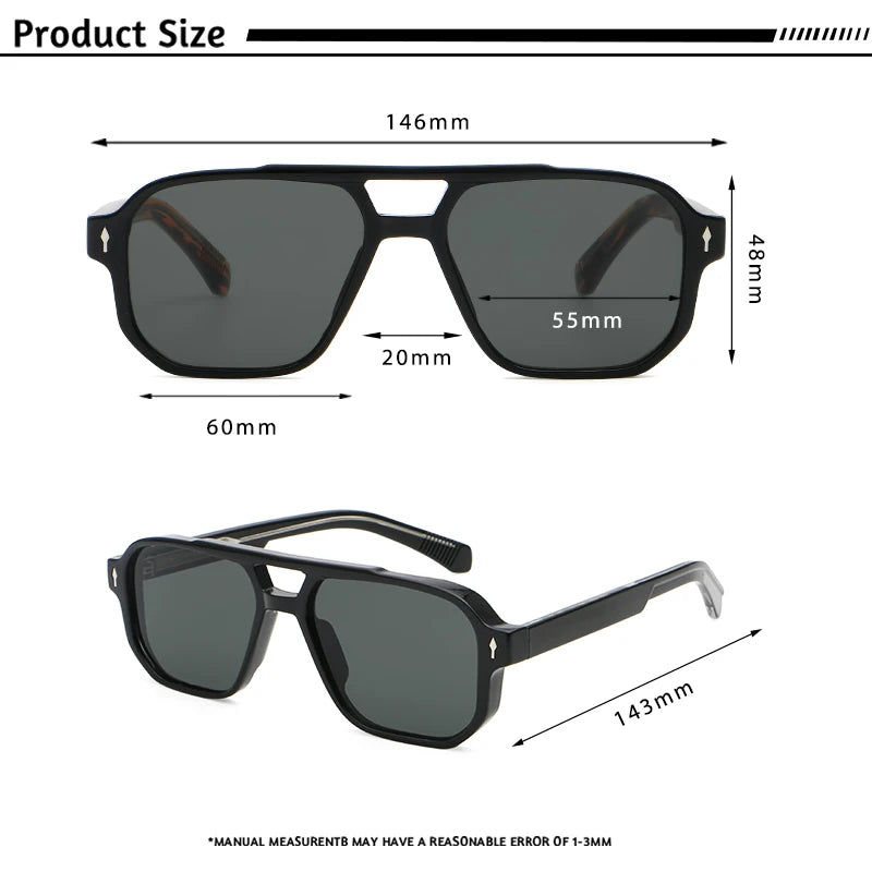 Retro Punk Sunglasses Men - Flat Top Designer Shades