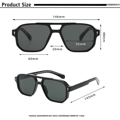 Retro Punk Sunglasses Men - Flat Top Designer Shades