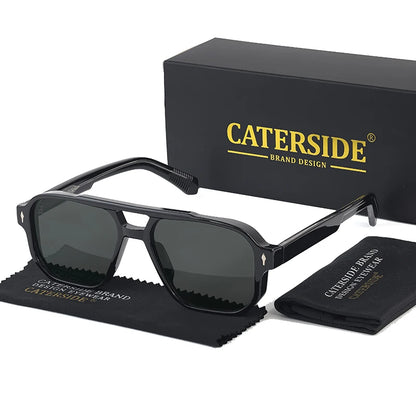 Retro Punk Sunglasses Men - Flat Top Designer Shades