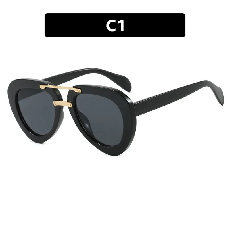 Fashion Classic Pilot Sunglasses Women For Men 2025 Vintage Sun Glasses Punk Popular Big Frame Outdoor Travel Eyeglasses UV400